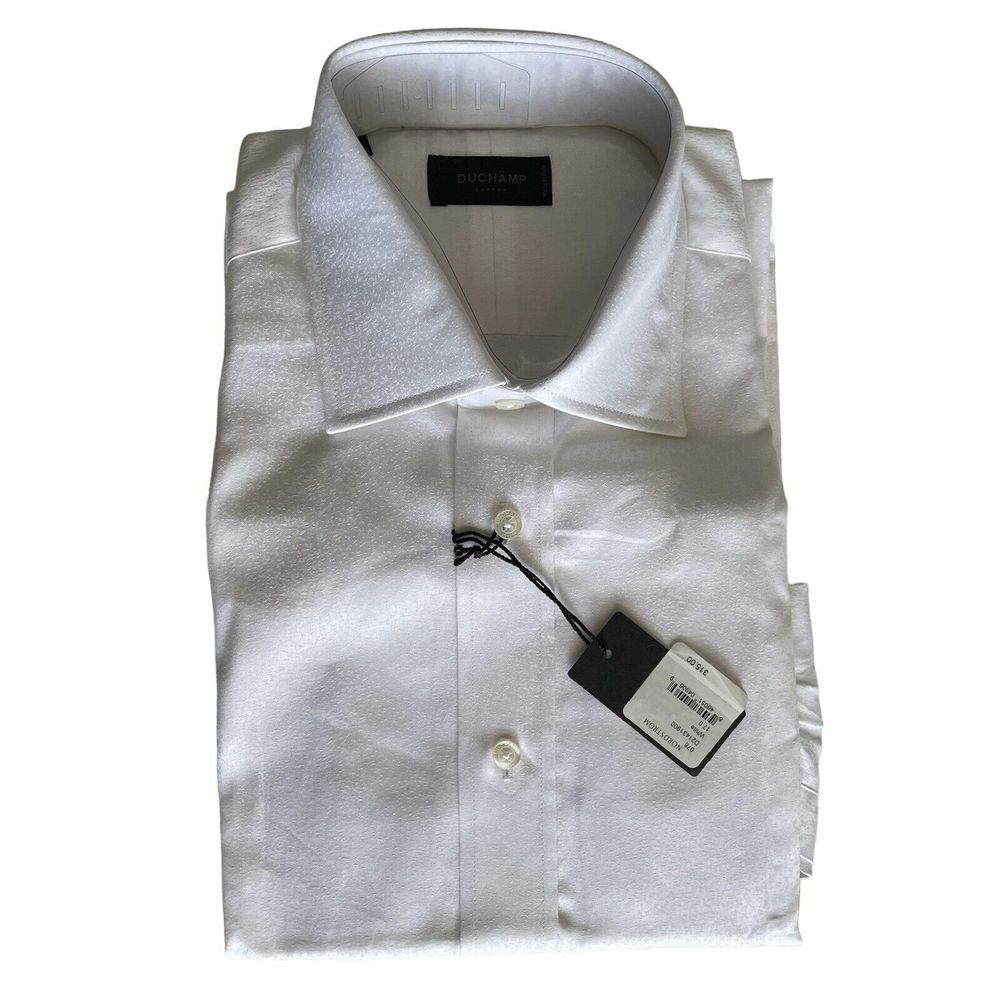 Duchamp Men's Dress Shirt 17/43 White Textured NWT $315